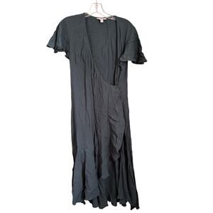 Chelsea28 Wrap Front Flutter Short Sleeve Dress